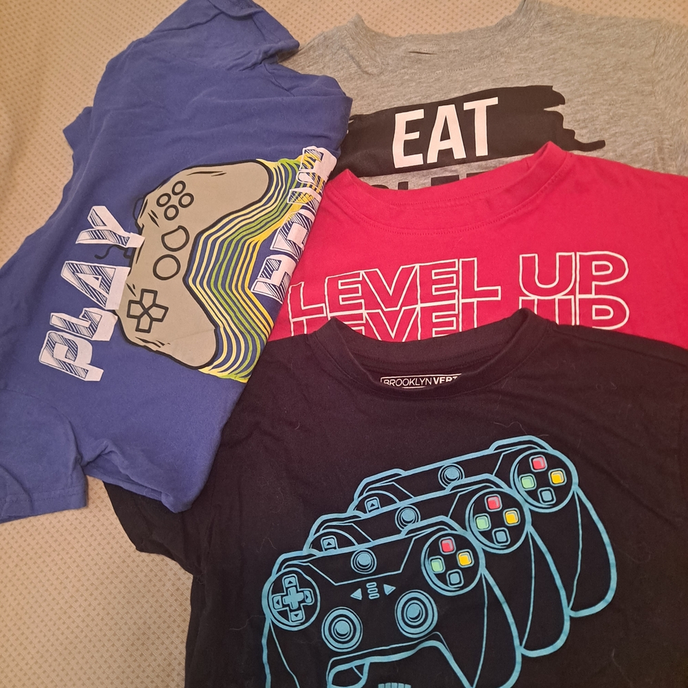 Blue and Gray Short Sleeve Tees Casual Wear